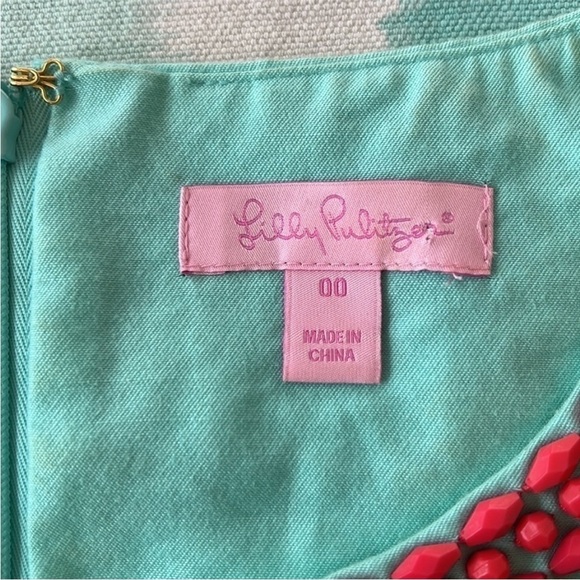 Lilly Pulitzer Jackie Shell Top Beaded Jeweled Sleeveless Aqua Blue 00 - Picture 7 of 14